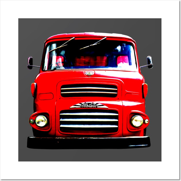 Albion Reiver classic 1970s lorry high contrast red Wall Art by soitwouldseem
